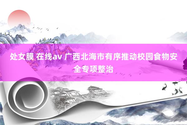 处女膜 在线av 广西北海市有序推动校园食物安全专项整治