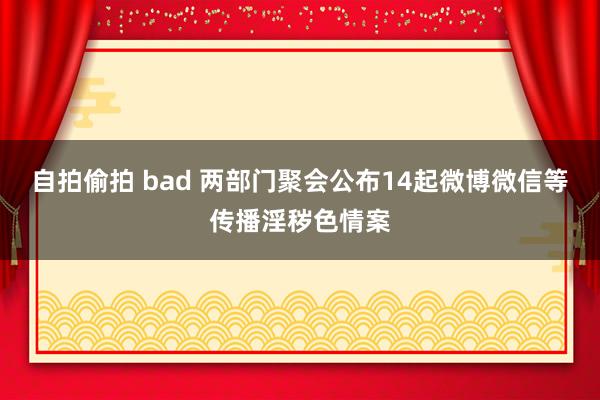 自拍偷拍 bad 两部门聚会公布14起微博微信等传播淫秽色情案