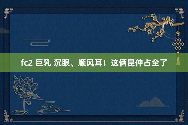 fc2 巨乳 沉眼、顺风耳！这俩昆仲占全了
