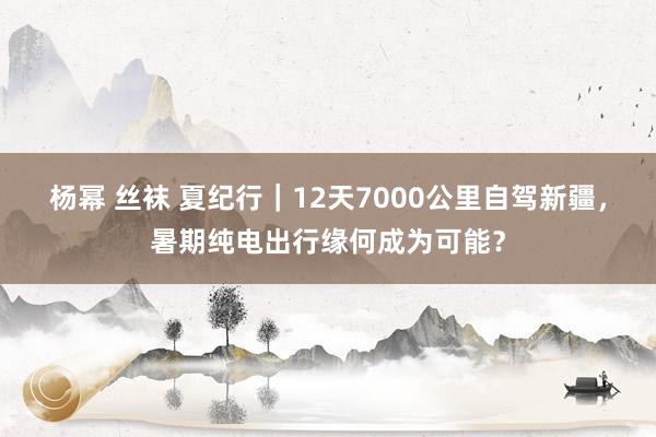 杨幂 丝袜 夏纪行｜12天7000公里自驾新疆，暑期纯电出行缘何成为可能？