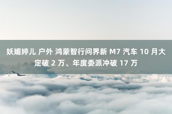 妖媚婷儿 户外 鸿蒙智行问界新 M7 汽车 10 月大定破 2 万、年度委派冲破 17 万