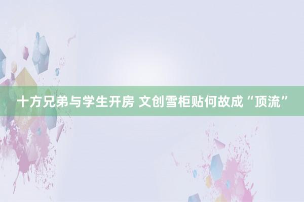 十方兄弟与学生开房 文创雪柜贴何故成“顶流”
