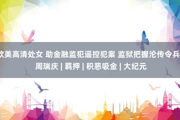 欧美高清处女 助金融监犯遥控犯案 监狱把握沦传令兵 | 周瑞庆 | 羁押 | 积恶吸金 | 大纪元