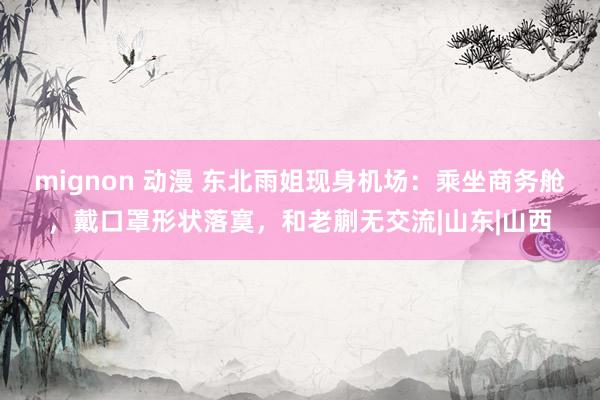 mignon 动漫 东北雨姐现身机场：乘坐商务舱，戴口罩形状落寞，和老蒯无交流|山东|山西