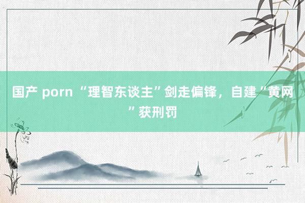 国产 porn “理智东谈主”剑走偏锋，自建“黄网”获刑罚