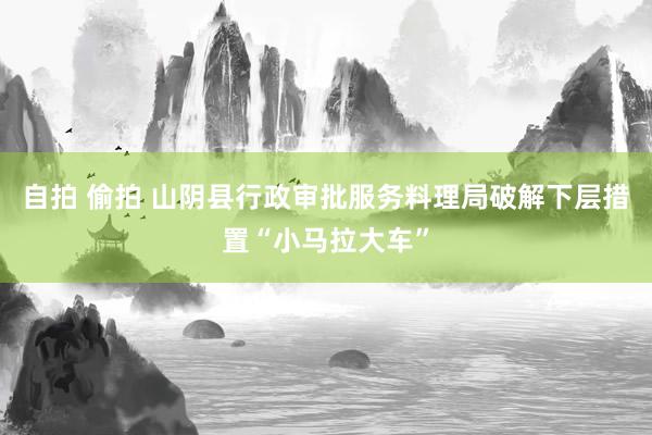 自拍 偷拍 山阴县行政审批服务料理局破解下层措置“小马拉大车”