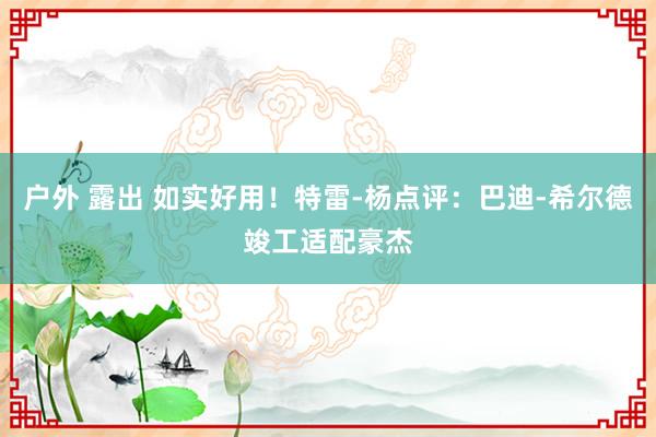 户外 露出 如实好用！特雷-杨点评：巴迪-希尔德竣工适配豪杰